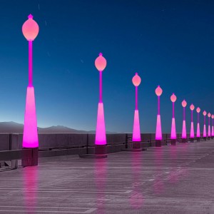 Luz de la calle LED de jardín al aire libre con poste, 60W RGB Color cambiando hermosa luz de la calle impermeable para jardín, patio, parque, escuela, césped, villa, iluminación y decoración de la calle