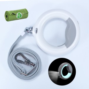 Correo de perro led reflectante de servicio pesado en maraña Corata de caca empotrada Compartimento Correa para caminar 360 Mango anti-Slip libre para perros medios pequeños&grandes perros