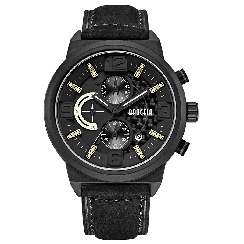 Baogela Men Black Sports Watch Fashion Analog Timing Watch Made Men \\ 's Watch 1709 Black Blue