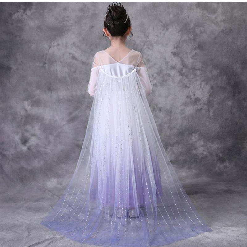 Cos110 Vestidos deniñas Princess Cosplay Elsa Dress Halloween Clothing Fancy TV&Traje de películas Niños