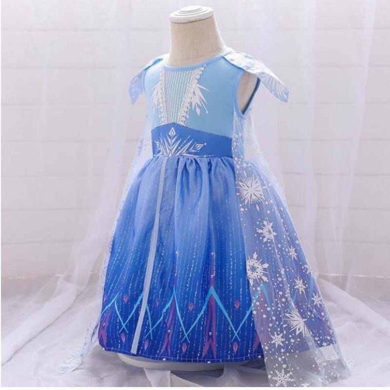 Baige Girls Summer Dress Reciénnacido Baby Elsa 2 Blue Girl Party Vestido BX1730