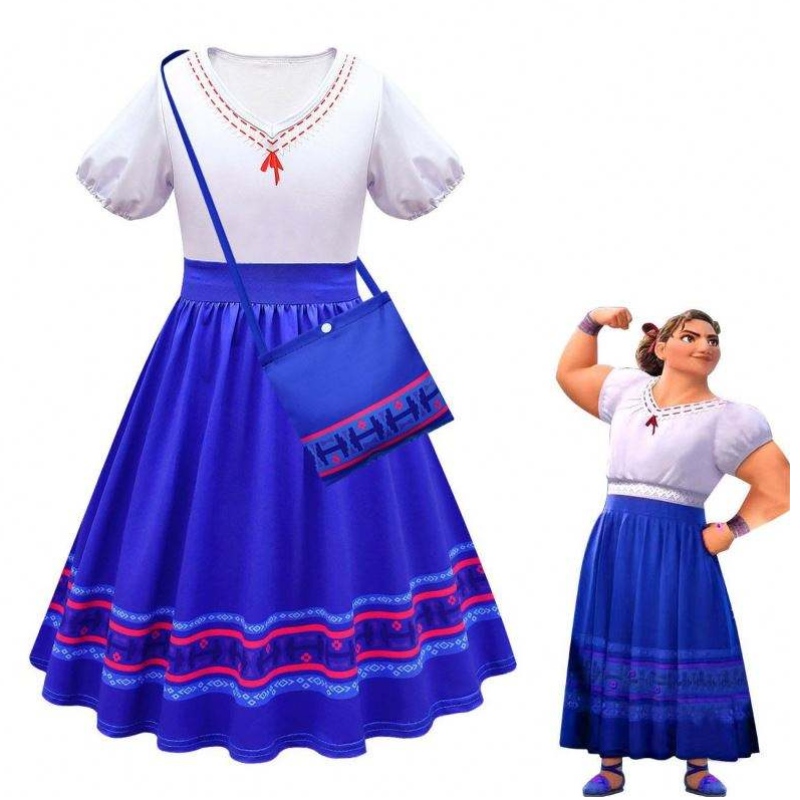 Baige Girls Encanto Vestidos Cosplay Mirabel Disfraces deniños Fantasía Princesa Ropa de princesa