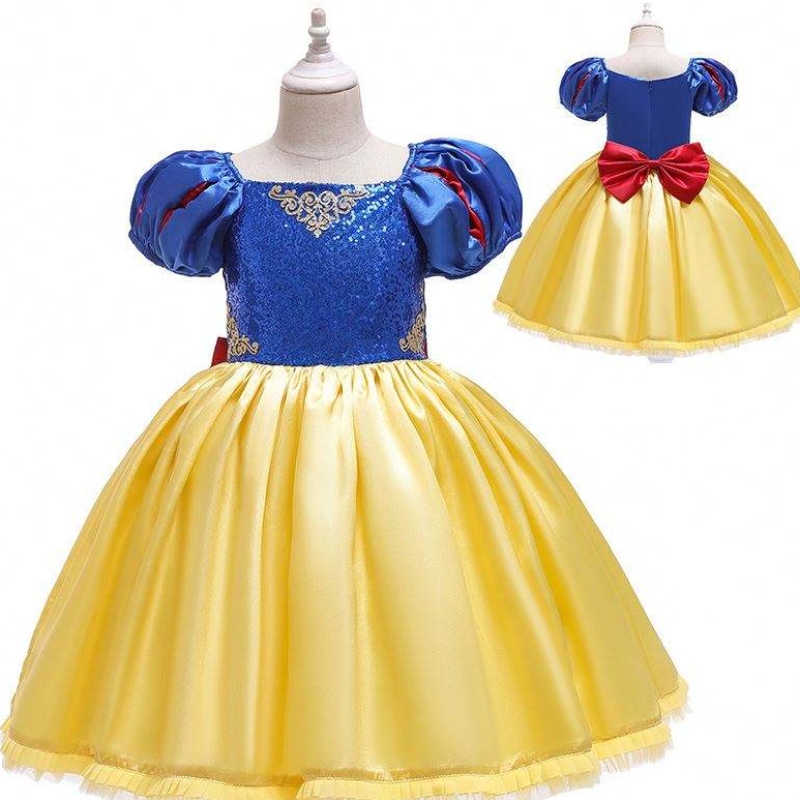 Baigenueva llegada mangas cortas Blancanieves Frock Girl Christmas Halloween Fiest Destino D0677
