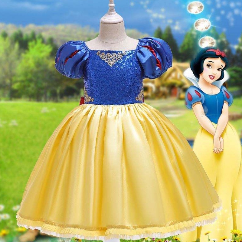 Baigenueva llegada mangas cortas Blancanieves Frock Girl Christmas Halloween Fiest Destino D0677