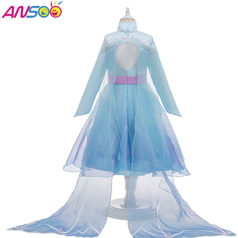 Ansoo Niños másnuevos Celebridades ropa Princesa Elsa Usar vestidos de Halloween paraniñas