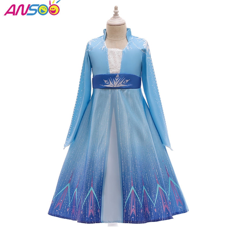 Ansoo Kids Elsa Princess Dress Halloween Cosplay Fancy Party Dress Up Anna Elsa Disfraz paraniñas