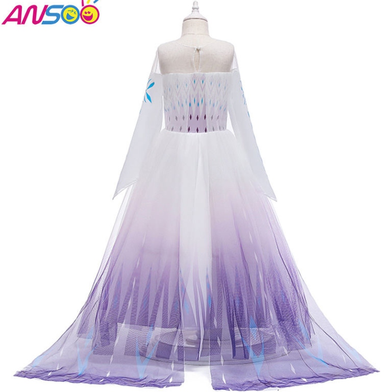 Ansoo Snow Queen 2 Cosplay Vestido deniñas Summer Mesh Princesa Princess Destino Disfraz de presentación 4-12 años Vestidos de Elsa