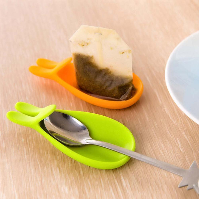 Soporte de bolsas de té de forma de conejo, clips de colador de té de taza de taza, clips de infusor de té de silicona