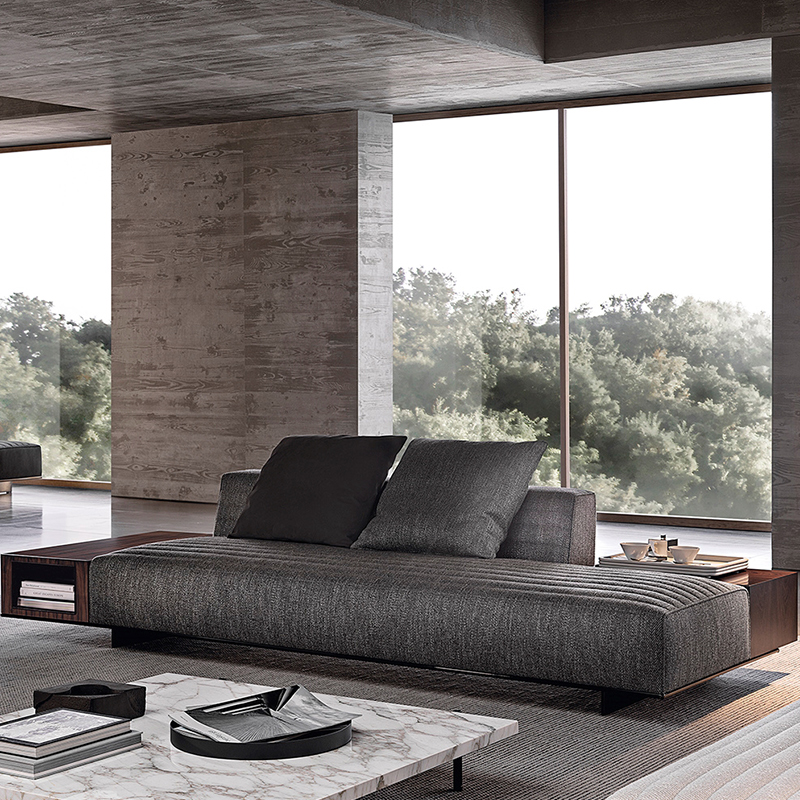 muebles de tela de tela de algodón y lino moderno de Minotti Minotti Minotti