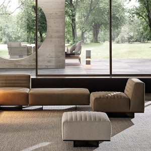 muebles de tela de tela de algodón y lino moderno de Minotti Minotti Minotti