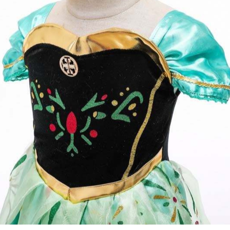 Ice Princess Coronation Disfraz verde Niñas pequeñas Anna Green Princess Vestido HCGD-007