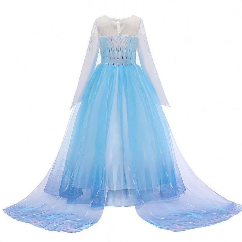 Atuendo de cosplay de fiesta de cumpleaños de Halloween Carnival ICE 2 Vestido Elsa de manga larga paraniñas HCGD-009