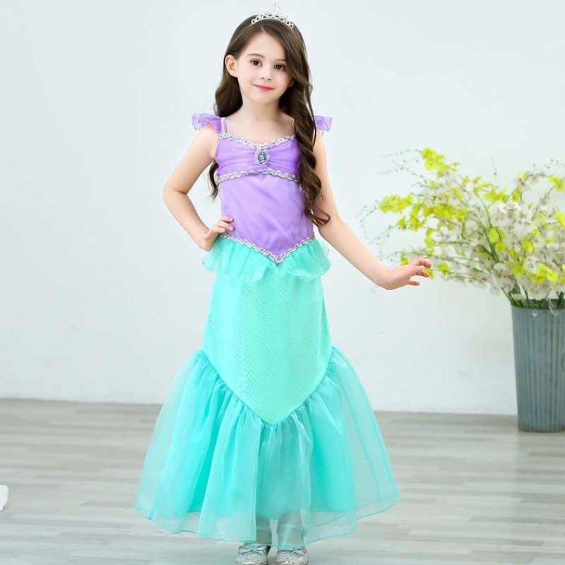 Fiesta de cumpleaños Vestido de Navidad 2-10 años paraniños Princesa Cosplay Girl Ariel Mermaid Disfraz HCMM-001