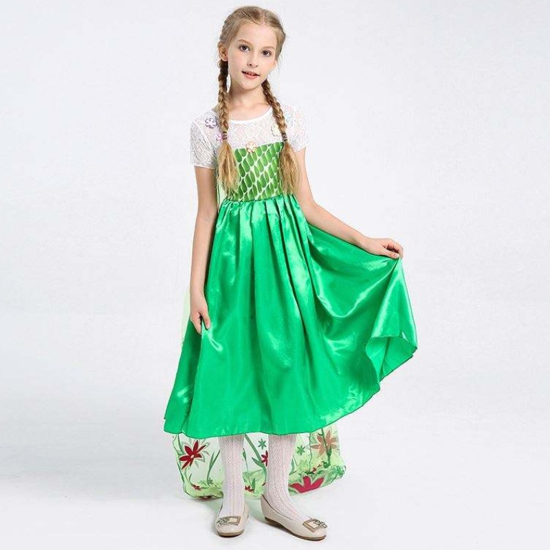 Disfraz de cumpleaños de Amazon Top Seller Girls Princess Anna Kids Dress Elsa por 4-10y HCGD-019