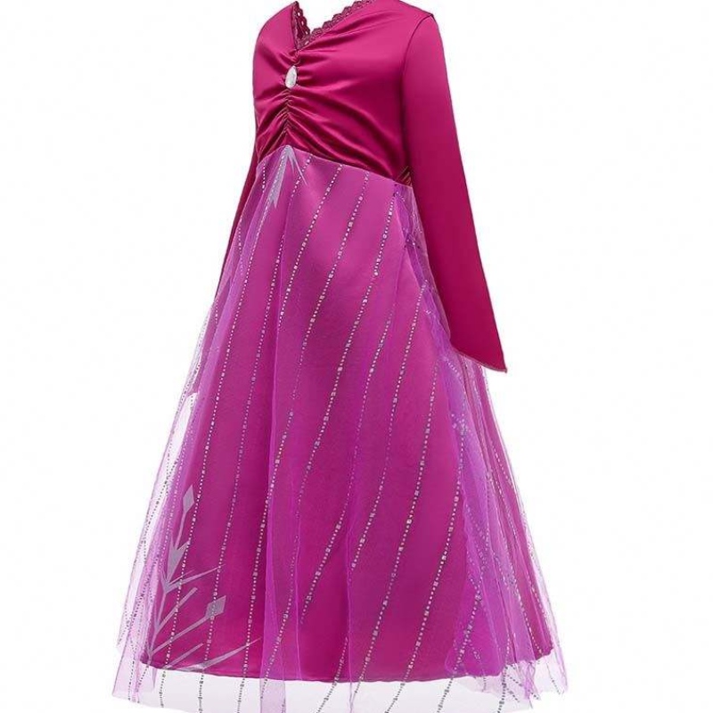 Anna Cosplay Party Vestidos Girl Clothing Red Elsa Disfraz Princess Elsa Vestido para 3-10 años HCGD-034