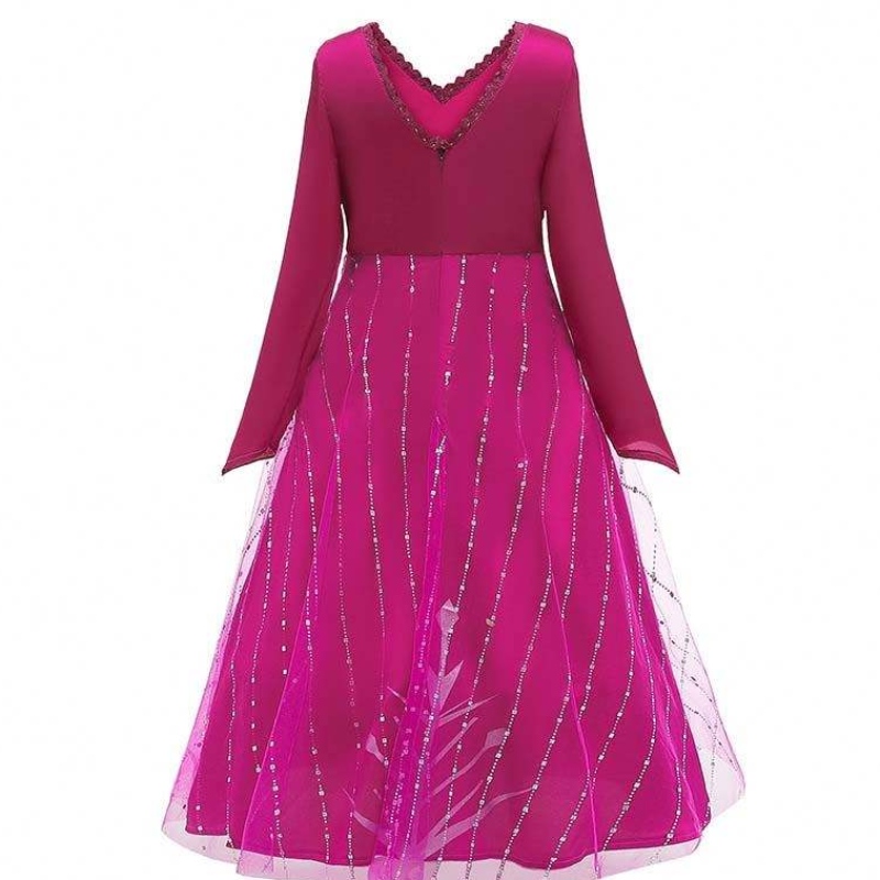 Anna Cosplay Party Vestidos Girl Clothing Red Elsa Disfraz Princess Elsa Vestido para 3-10 años HCGD-034