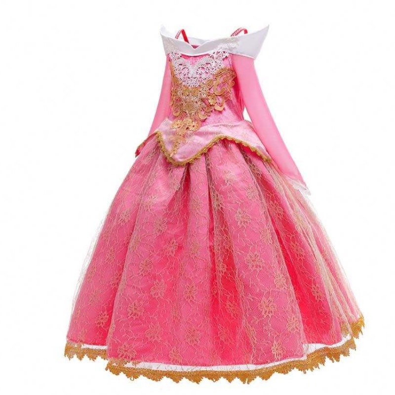 Girl Princess Dress Up Sleeping Beauty Pink Princess Disfraz para 3-10 años HCSP-001