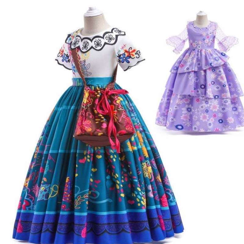Fábrica Suministro directo Directo Nuevo carnaval Cosplay Cosplay Cosplay Isabella Purple Encanto Vestido paraniños HCIS-001