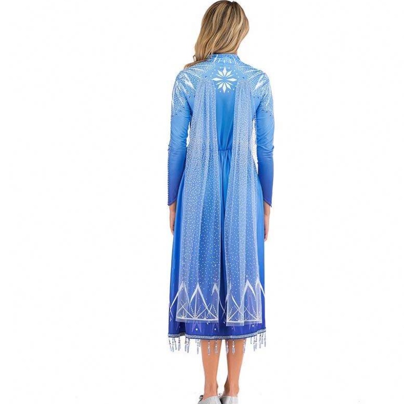 Nuevas ideas de productos 2022 Elsa Acto 2 Halloween Cosplay Elsa Disfraz para adultos para mujeres SZAC-005