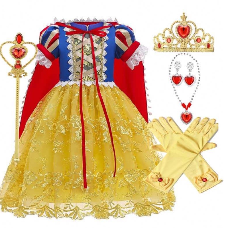 2022 Nuevo Sofía Aurora Blancanieves Elsa Rapunzel Distema de vestuario Halloween Girl Princess Vestido HCSW-009