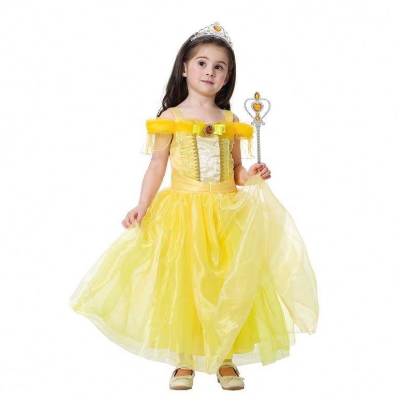 Disfraz de cosplay de fiesta de cumpleaños de Halloween paraniños Princess Belle Ballroom Vestido HCBL-006