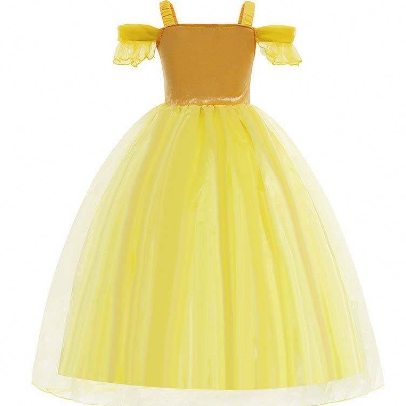 Disfraz de cosplay de fiesta de cumpleaños de Halloween paraniños Princess Belle Ballroom Vestido HCBL-006