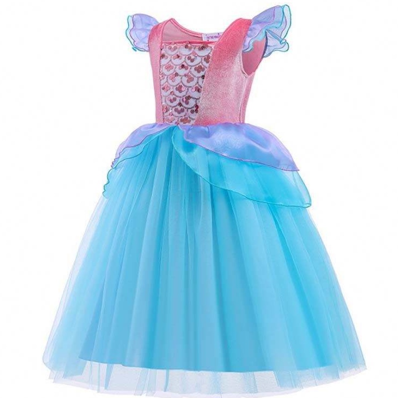 2022 Top Sales Halloween Child Princess Sequins Ariel Dress Blue Dress HCMM-012