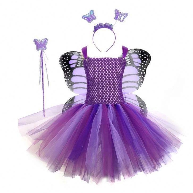Christmas Kids Birthday Party Girls Mesh Mesh Tutu Butterfly Disfraz de hadas paraniños HCMU-013