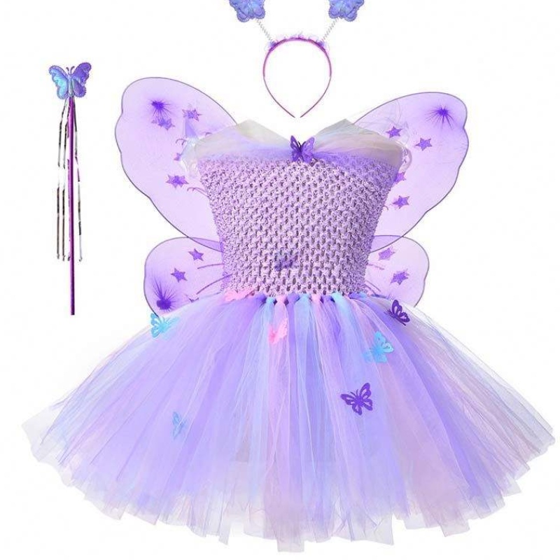 Christmas Kids Birthday Party Girls Mesh Mesh Tutu Butterfly Disfraz de hadas paraniños HCMU-013