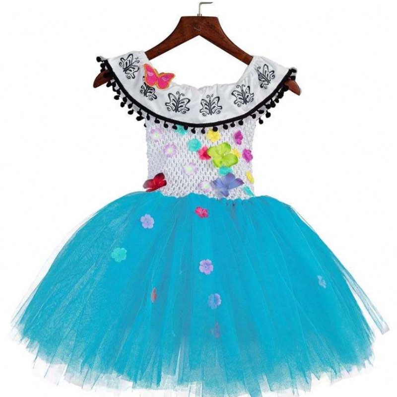 Ropa de Halloween Kids Crochet Tulle Fluffy Flower Encanto Mirabel Tutu Vestido HCIS-015