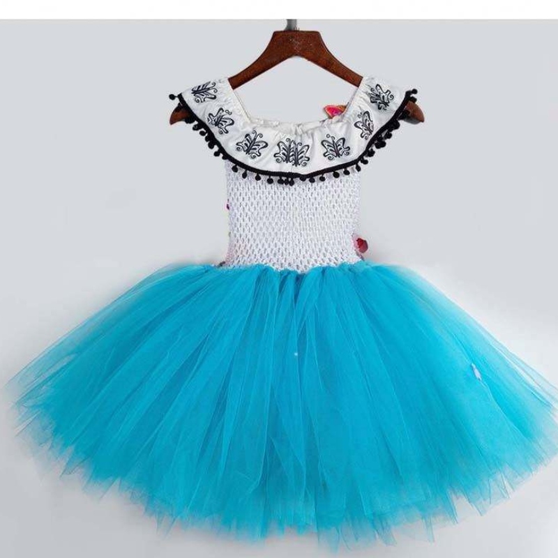 Ropa de Halloween Kids Crochet Tulle Fluffy Flower Encanto Mirabel Tutu Vestido HCIS-015