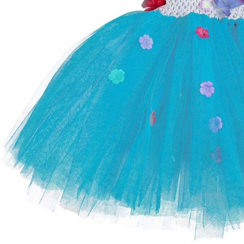 Ropa de Halloween Kids Crochet Tulle Fluffy Flower Encanto Mirabel Tutu Vestido HCIS-015