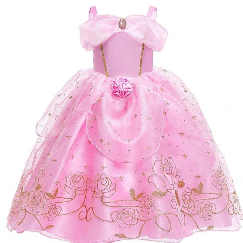 Princesa de princesaniña Summer fantasía ropa de fiesta rosa princesa aurora disfraz hcsp-012
