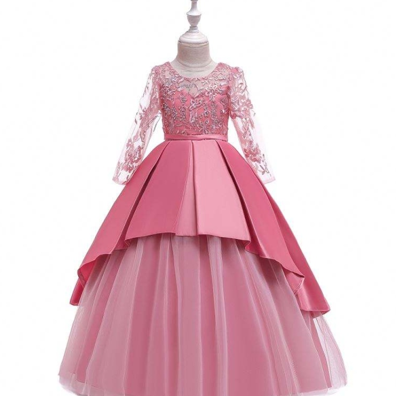Boutique de manga larga Princesa Vestidos de lanoche Vestido de bodas de cumpleaños con flores LP-233