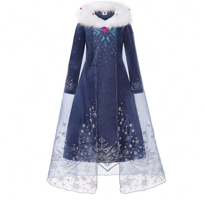 Baige Europa y American Girls Elsa Anna Girl Princess Christmas Kids Winter Dress BX1736