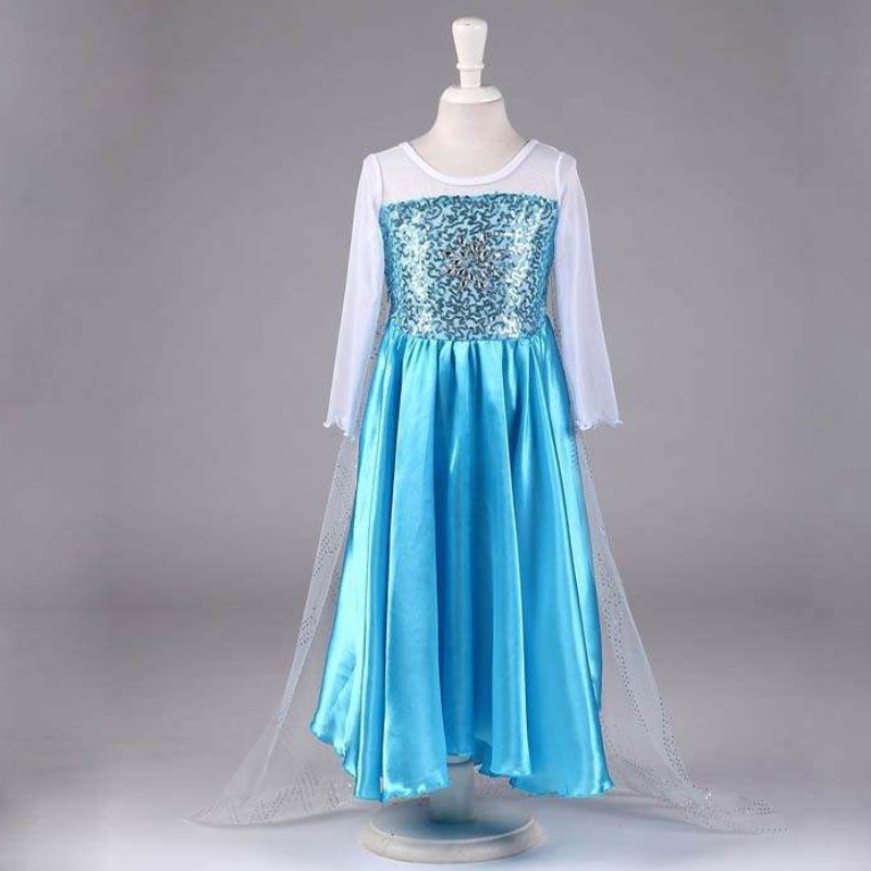 Baige New Snow Frock Girls Vestidos Accesorios Cosplay Dispositivo Elsa Princess Party Vestido