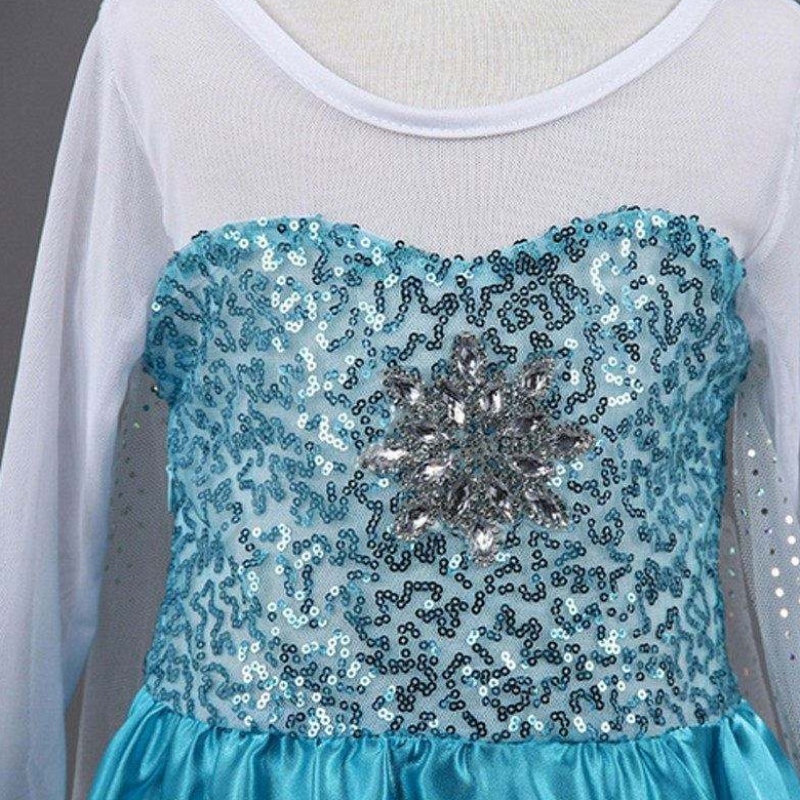 Baige New Snow Frock Girls Vestidos Accesorios Cosplay Dispositivo Elsa Princess Party Vestido