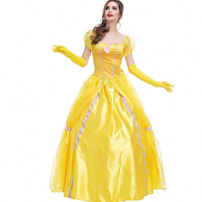 Cosplay Belle Princess Dress Dama Vestidos para la belleza y la bestia. Disfraces de ropa de fiesta