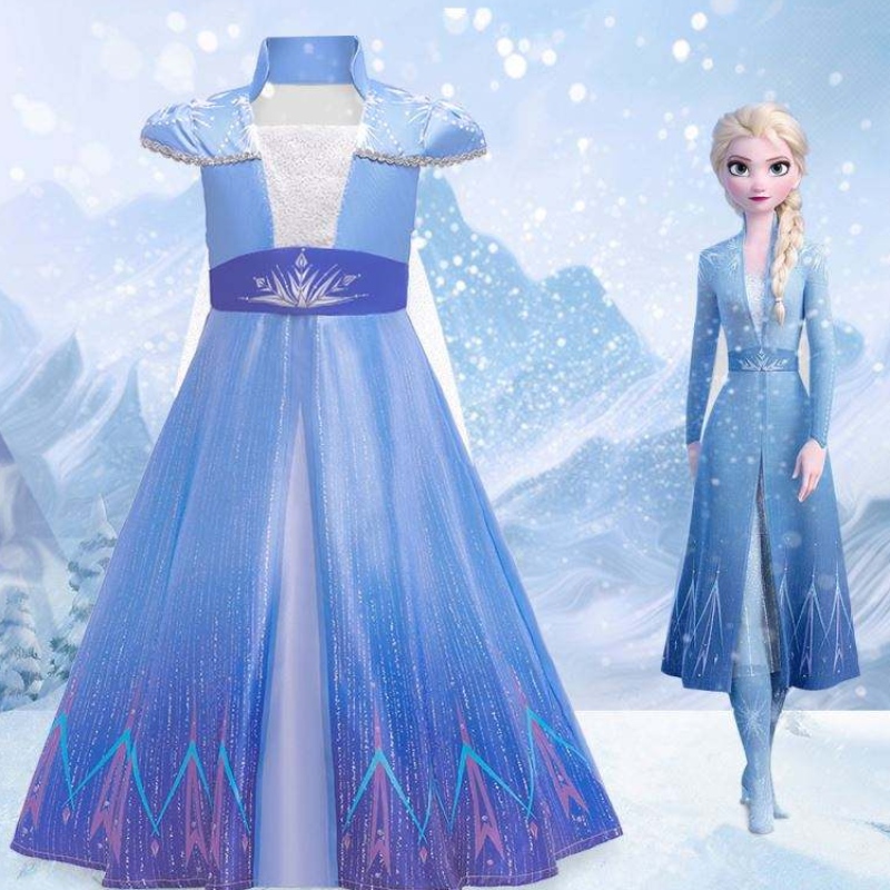 Nueva princesa Elsa Anne Vestidos de cosplay de chicas TV Movie Disfraces de la fiesta de Halloween BX1709