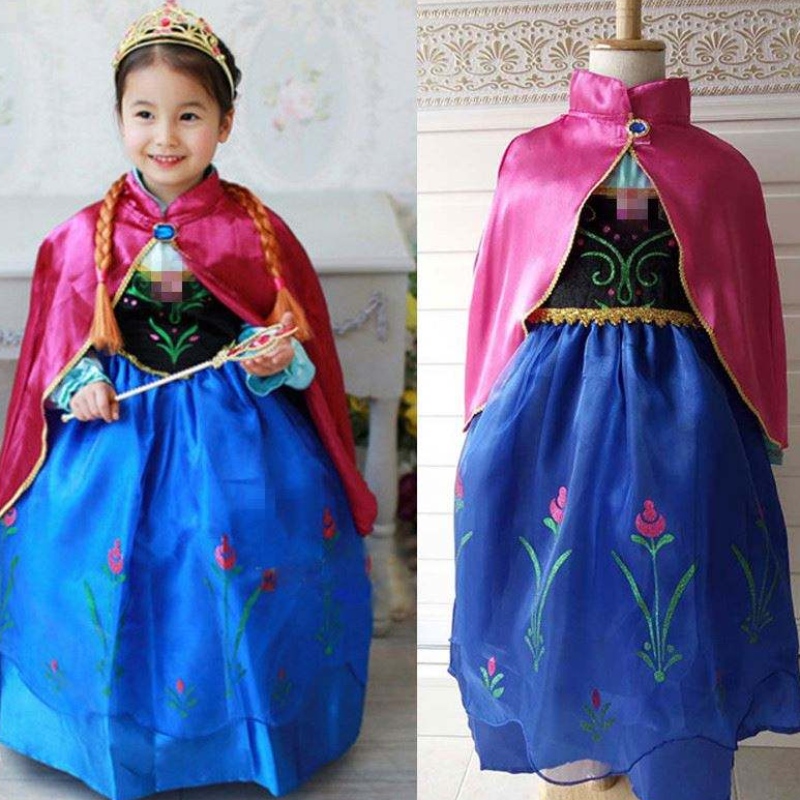 Girls Elsa Anna Dress Cartoon Cosplay Snow Queen Princess Dresses Elsa paraniñosniños vestidos de ropa paraniñas