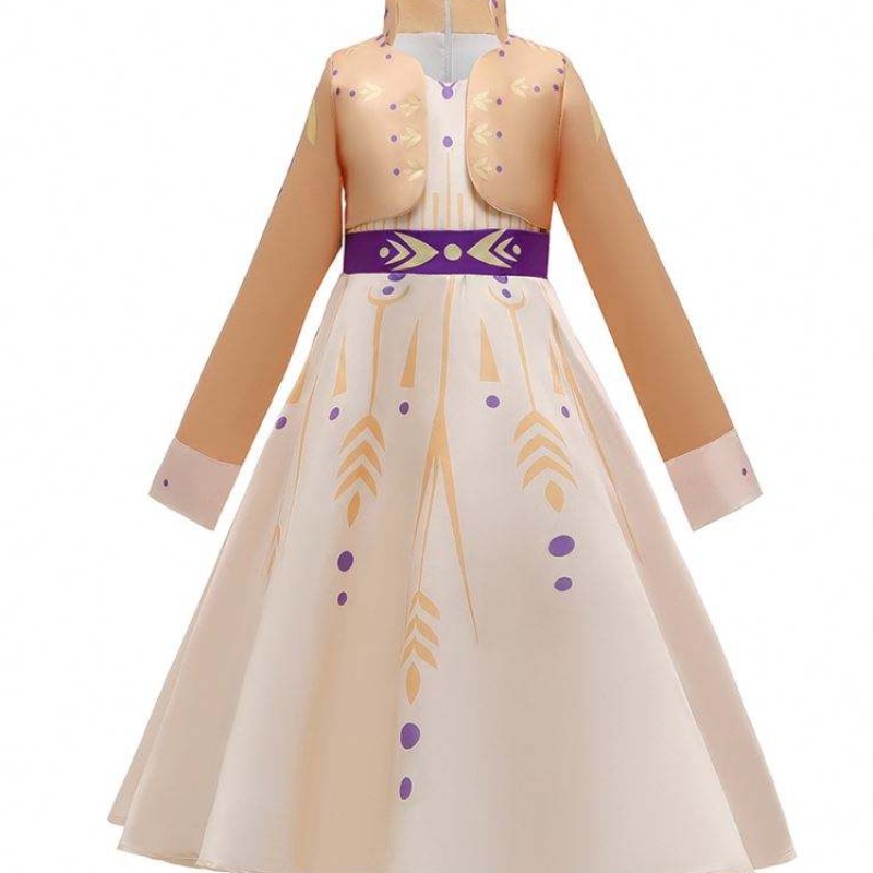 Princesa Elsa Vestido de invierno Niñas Manga larga Frozen2 Disfraz de Halloween Niños Rapunzel Tiana Mulan Cosplay