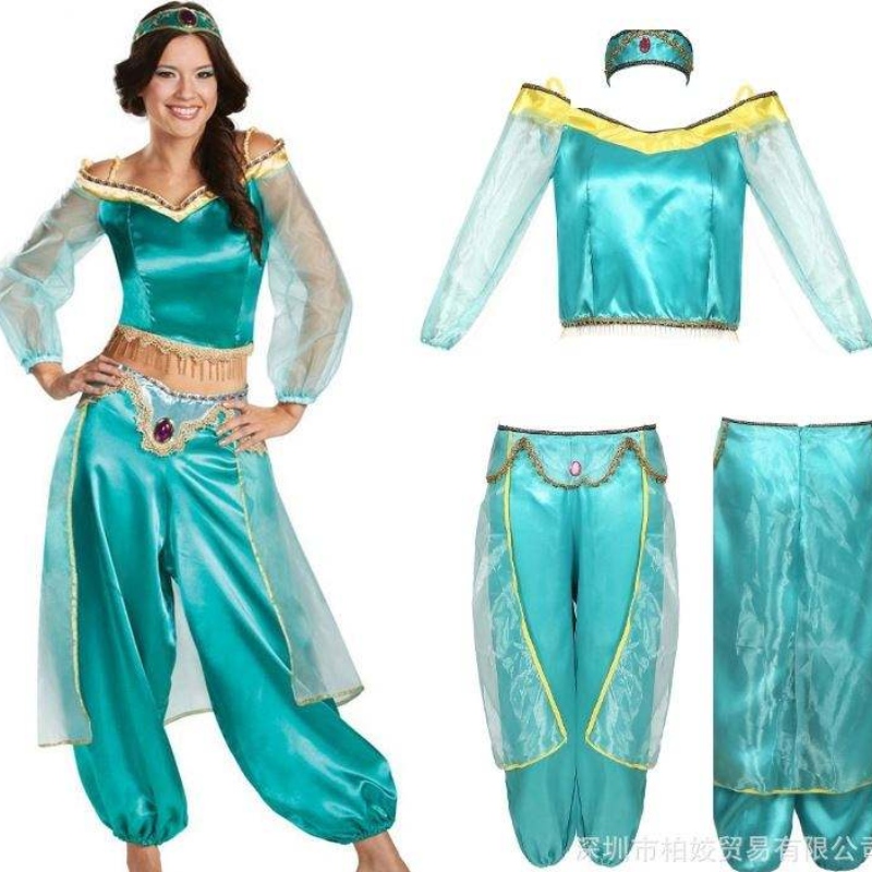 Vestido de princesa de Jasmine Cosplay Cosplay Halloween Cosplay Stage Wear