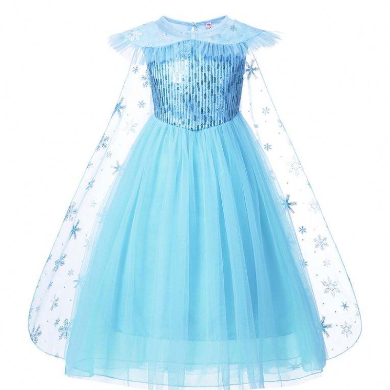 Girls Elsa Cosplay Dress Fancy Disfraz Girl Snow Fiesta de cumpleaños de Halloween Niños Princesas Ropa Capa