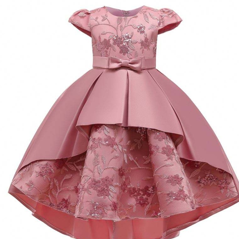 Baige de alta calidad paraniños Long prendas largas vestidos de fiesta de fiesta de manga corta diseño de vestido para bebés