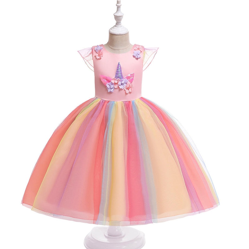 Venta caliente Hermosa princesa Ropa paraniños Partido de cumpleaños Cuerno Unicornio Sequin Tutu Tutu Girl Vestido paraniñas pequeñas