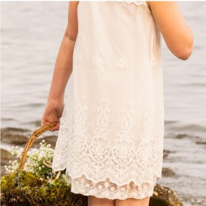 Ropa deniña verano 2022 vestido de encaje de algodón paraniños ropa paraniños encaje blanco princesa coreana lindo vestido