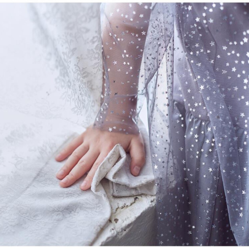 Vestido de verano Patrón de estrellas brillantes Hilo deniñas Algodón Fuera Princesa Vestido de Navidad Vestidos paraniños paraniñas paraniñas
