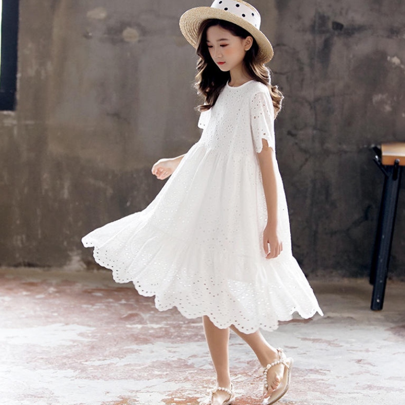 2022 Vestido paraniñas de verano con forro 100% bordado de algodón princesa princesa midi ropa de fiesta paraniños