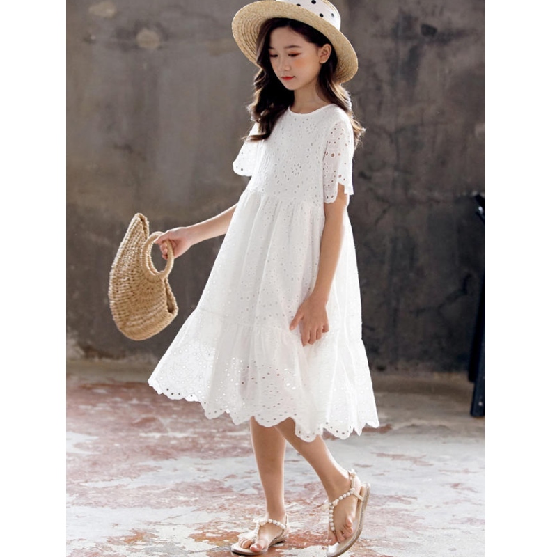 2022 Vestido paraniñas de verano con forro 100% bordado de algodón princesa princesa midi ropa de fiesta paraniños