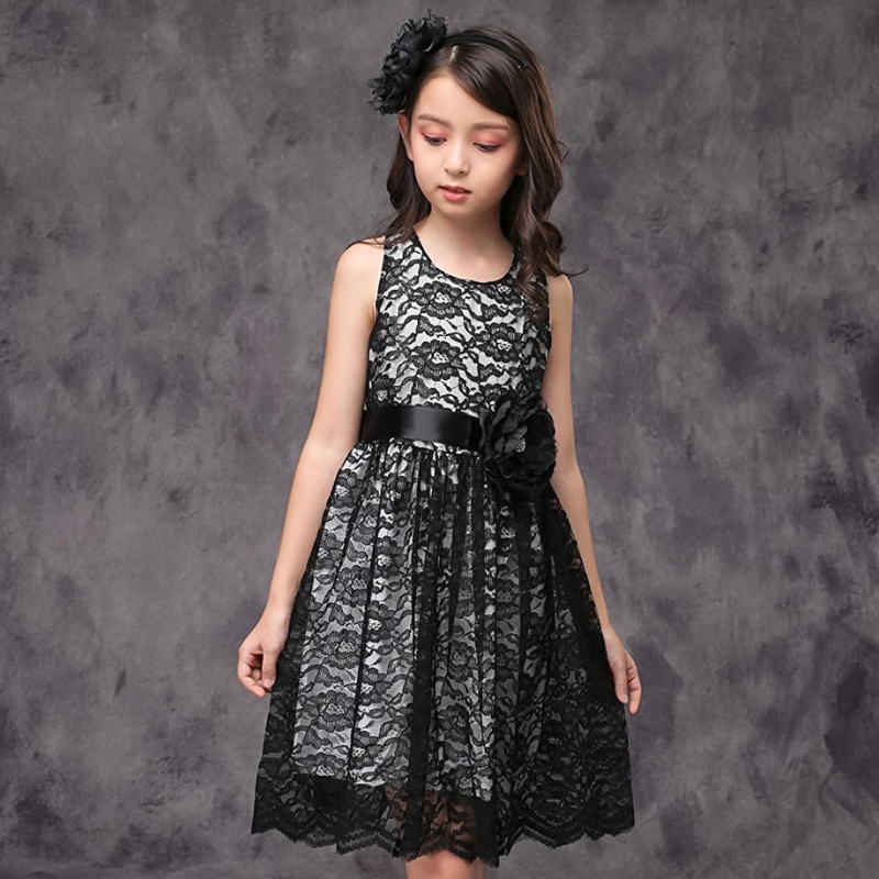 Summer Lace Girls viste un concurso de boda de dama de honor paraniños pequeños paraniños pequeños First Communion Vestidos Vestido